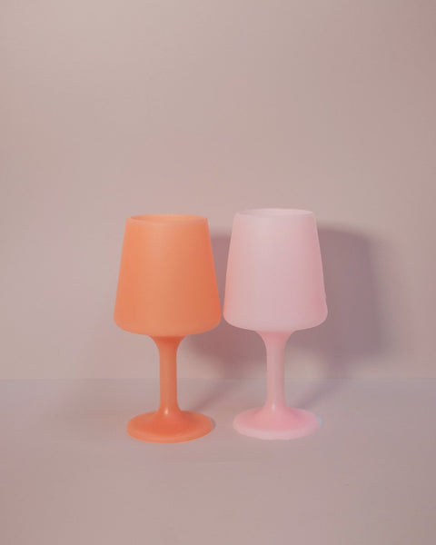peach + petal | swepp | silicone unbreakable wine glasses - porter green | style + sustainability