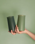 sage + olive | stegg | unbreakable silicone highball glasses | porter green, highball glass, tall glass, tall tumler glass, unbreakable glasses, party cups