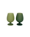 sage + olive | stemm | unbreakable silicone wine glasses | porter green, silicone wine glasses, unbreakable wine glasses, coloured wine glasses, picnic wine glasses, outdoor wine glasses