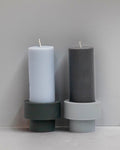 smoke + storm | escc sml pillar candle | soy-blend unscented candles - porter green | style + sustainability