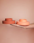 Terra + Peach | Flipp Lrg | Silicone Unbreakable Candle Holder Set - porter green | style + sustainability