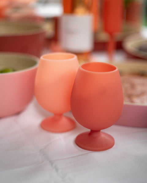 terra + peach | stemm | silicone unbreakable wine glasses - porter green | style + sustainability
