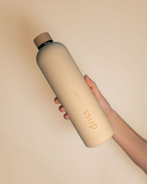 wheat + oat | driss | insulated stainless steel bottle | porter green, 1l water bottle, insulated stainless steel water bottle, thermos water bottle, 1l drink bottle, insulated wine bottle