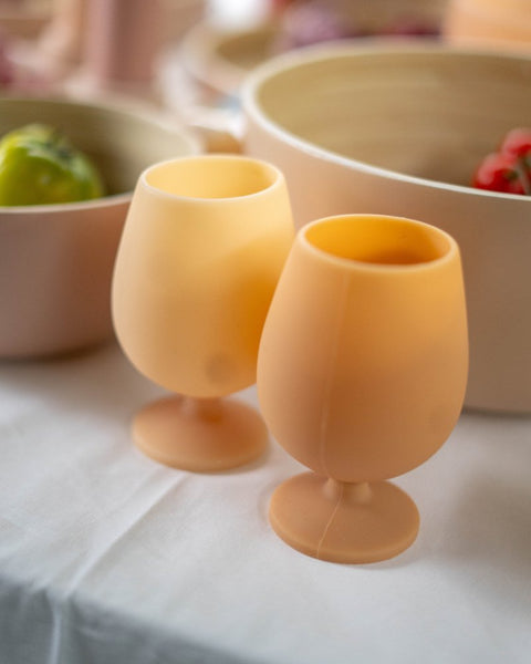 wheat + oat | stemm | silicone unbreakable wine glasses - porter green | style + sustainability